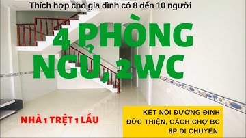 Nhà GIÁ RẺ BÌNH CHÁNH 3km| đường Đinh Đức Thiện, chợ Cầu Tràm vào 500m| Đã Hoàn Công| 4 Phòng ngủ