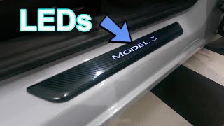 LED Door Sills for Model 3/Y from Tslaucay