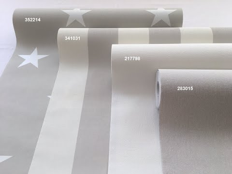 Зносостійкі шпалери (Німеччина) 341031, у світло-сіру смужку на білому, вінілові гарячого тиснення, флізелін, видео 8