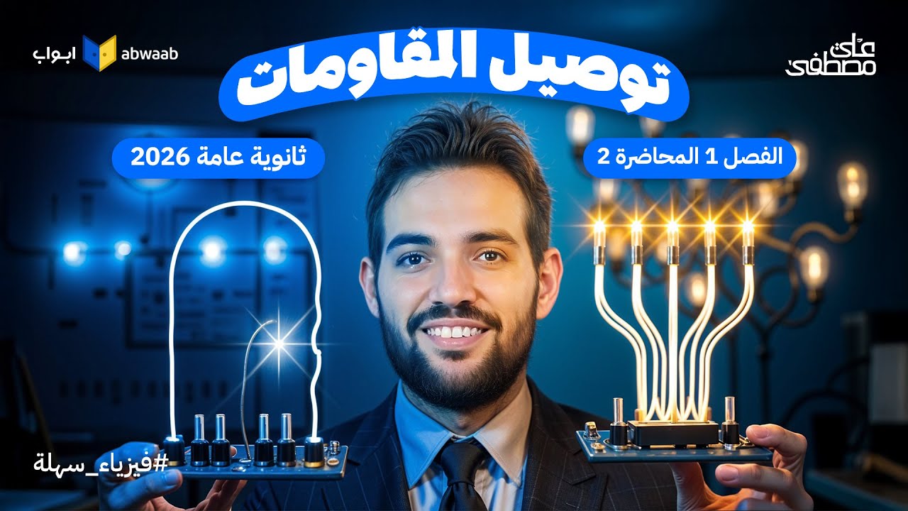 المحاضرة الثانية | شرح توصيل المقاومات | التوالي والتوازي فيزياء تالتة ثانوي 2026 مع م/ علي مصطفى