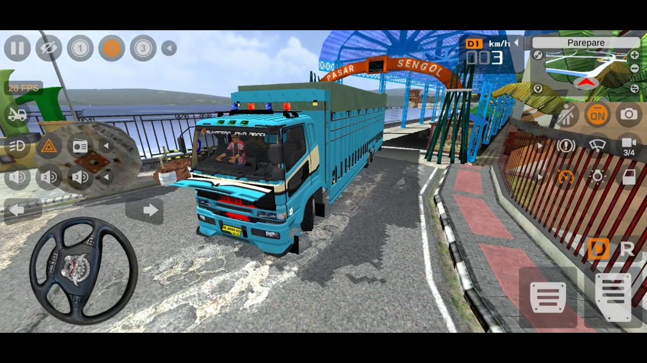 PERMAINAN MOBIL TRUK TRONTON BONGKAR MUATAN DI PASAR PAGI - GAME BUS SIMULATOR INDONESIA