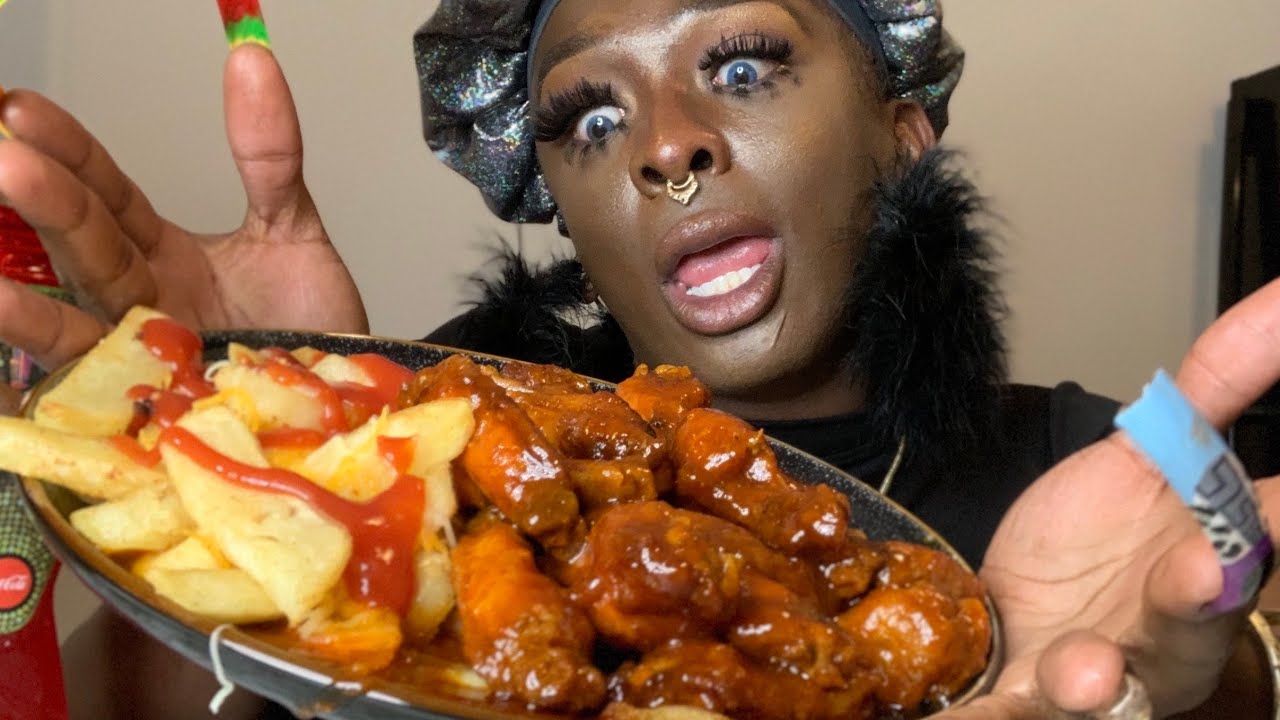 20 PC HOTTT Wing 🥵 & garlic cheese fries! 🍟 Recipe AND Mukbang!!
