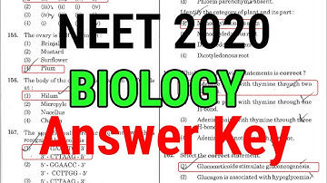 Neet 2020- Biology answer key | neet 2020 answer key, Neet 2020 question paper all code answer key
