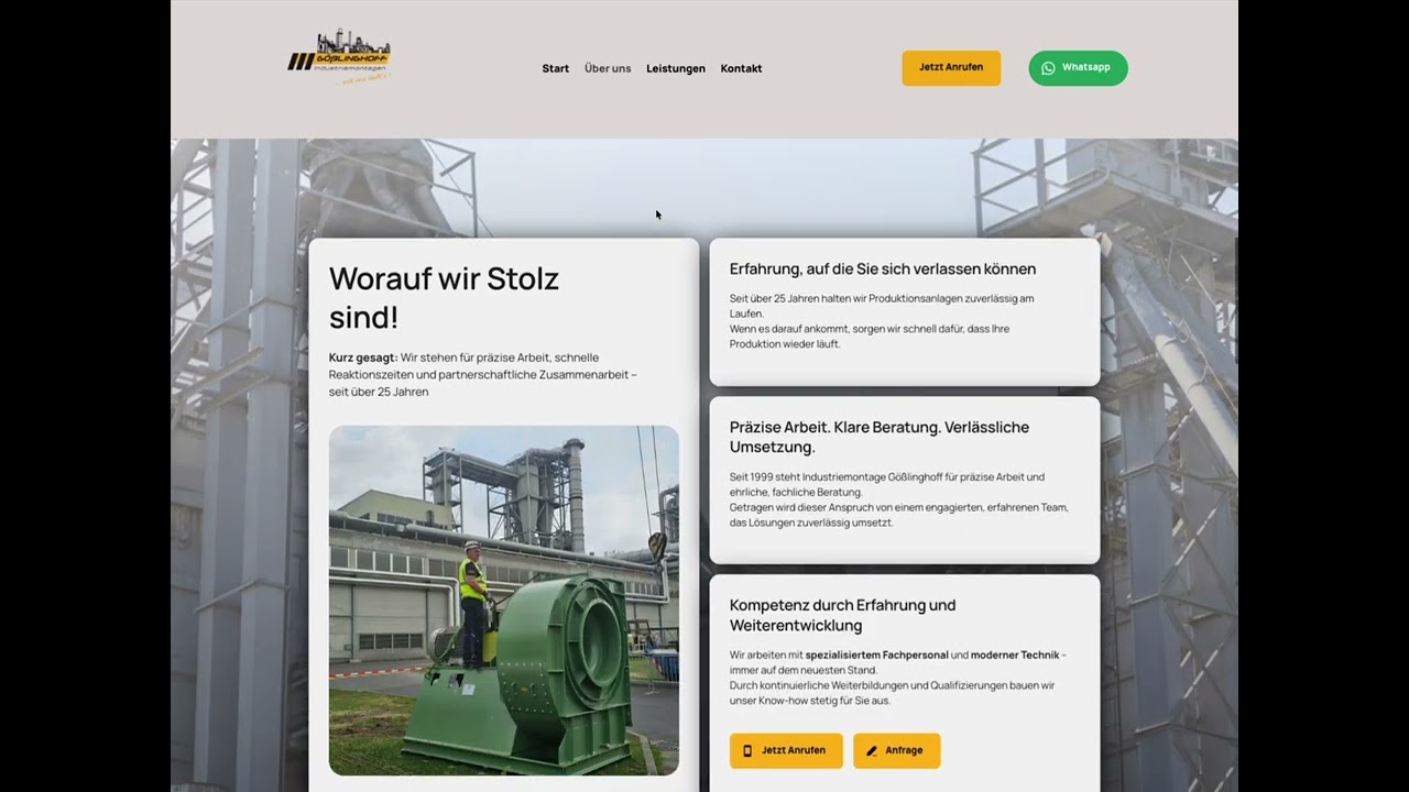 Videovorschau: Website-Projekt für die Industriemontage Gößlinghoff