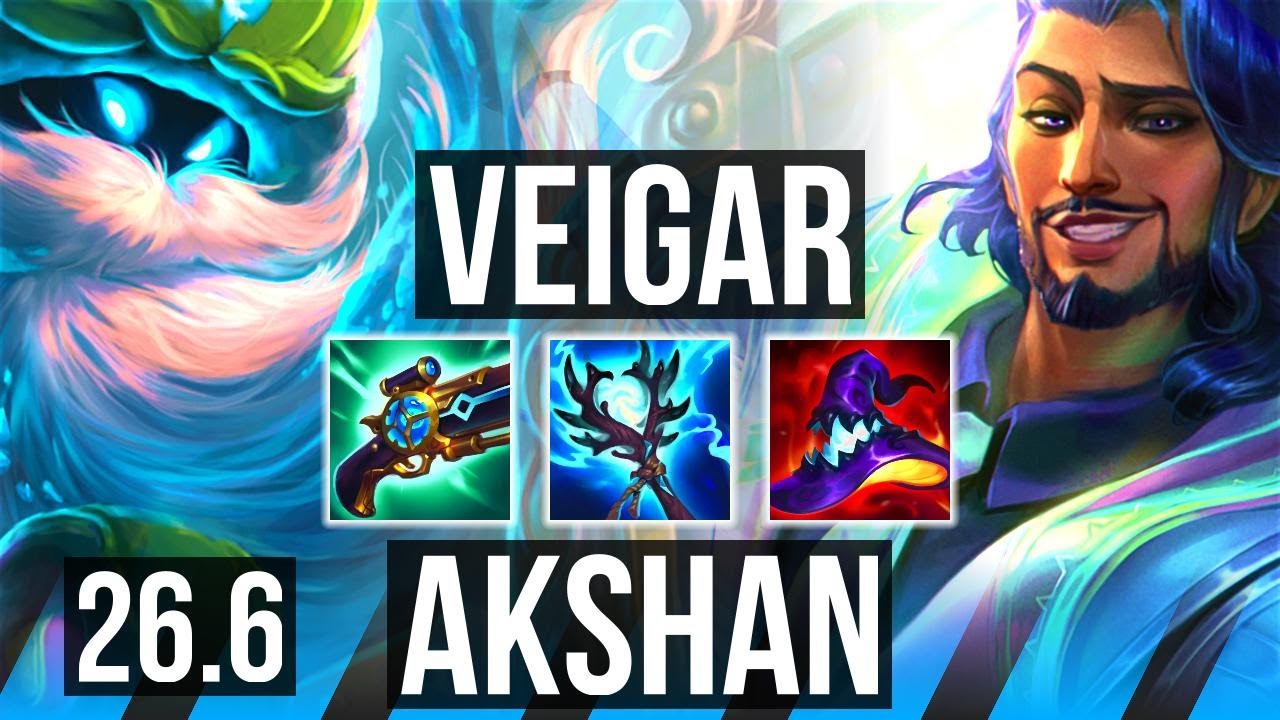 Watch Veigar obliterate Akshan in Master elo! 
Highlights: 57K damage to champions. 
Learn what runes to use, what items to build, understand how to lane, teamfight, and outplay your opponents as #Veigar. 
/// #LeagueOfLegends high elo replay 
 
Thank you for watching! 
Did you learn something new? Share it in the comments! 
If you liked this video, please leave a thumbs up, if you disliked it, be sure to give me feedback in the comments. I appreciate your support! 
 
~~~| DOMISUMREPLAY |~~~ 
High elo replays for every role and champion. Improve your gameplay. Many uploads per day. 
 
~~~| WATCH MORE |~~~ 
Main channel: https://www.youtube.com/channel/UChkYqBSmrYsPjOTK2N4pdWg?sub_confirmation=1 
Veigar channel: https://www.youtube.com/channel/UCIgLzxCzcWSUJCJ98pm200g?sub_confirmation=1 
 
More replays of: 
- Veigar vs Akshan: https://www.youtube.com/playlist?list=PLmLLNT87M5qgEH9eOz8YJVfMF9VnBdENL 
- Veigar MID: https://www.youtube.com/playlist?list=PLmLLNT87M5qgE6QULwtcVJNjtpjdEIHxW 
 
~~~| MATCH INFO |~~~ 
GAME TYPE: Ranked Solo/Duo 5v5 
REGION: EUW 
AVERAGE RANK: Master 
SEASON: Season 2026 
PATCH: 26.6 
 
~~~| SPECTATED PLAYER |~~~ 
CHAMPION: Veigar 
SKIN: Bad Santa Veigar 
RANK: Master 
RIOT ID: Diamond dF # FF15 
OP.GG: https://op.gg/summoners/euw/Diamond+dF-FF15 
RUNES: INSPIRATION - First Strike, Magical Footwear, Biscuit Delivery, Cosmic Insight; SORCERY - Manaflow Band, Transcendence (Ability Haste + Adaptive Force + Health Scaling) 
 
~~~| OPPONENT |~~~ 
CHAMPION: Akshan 
SKIN: Crystal Rose Akshan (Obsidian) 
RANK: Master 
RUNES: PRECISION - Press The Attack, Presence Of Mind, Legend: Alacrity, Cut Down; INSPIRATION - Magical Footwear, Triple Tonic (Attack Speed + Adaptive Force + Health) 
 
I am not one of the summoners playing in the matches uploaded to this channel, so I am unfortunately unable to answer questions about decisions made by the summoners in the game. 
 
played at 2026-03-30 18|40|48 (CEST); rec on sd-apricot at 2026-03-31 17|49|56 (CEST); mtdt at 2026-03-31 18|39|33 (CEST); EUW-7804478744-MID-BLUE