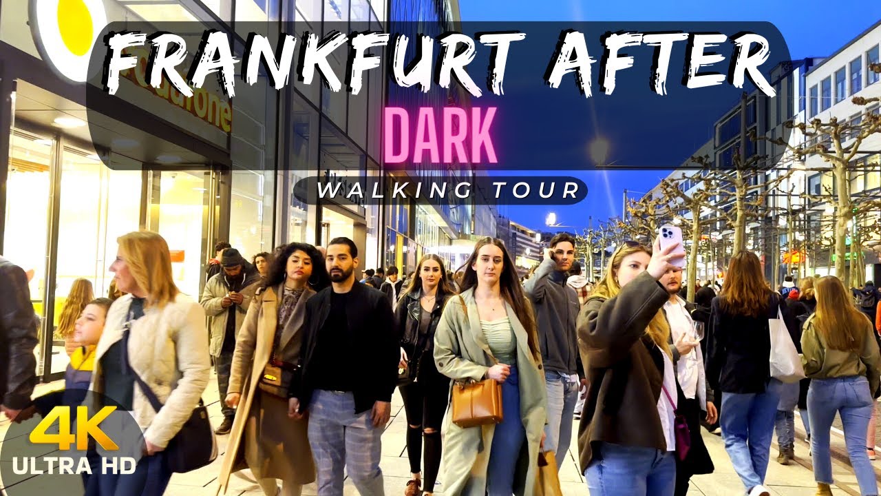Frankfurt City 🇩🇪 After Dark | Night Walking 4K HDR 60 FPS