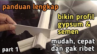 ide kreatif, Cara Membuat Lis wall moulding Gypsum \u0026 Semen, paling mudah untuk pemula. part 1