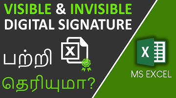 Visible and Invisible Digital Signature in Excel in Tamil