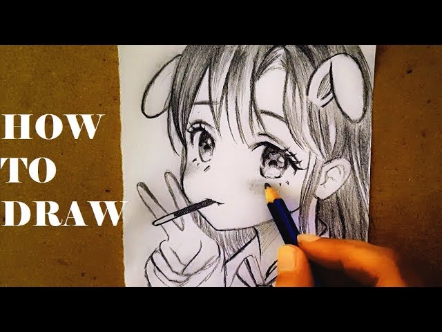 How To Draw Beautiful Anime Girl Using Only ONE Pencil Anime Drawing For  Beginners  YouTube