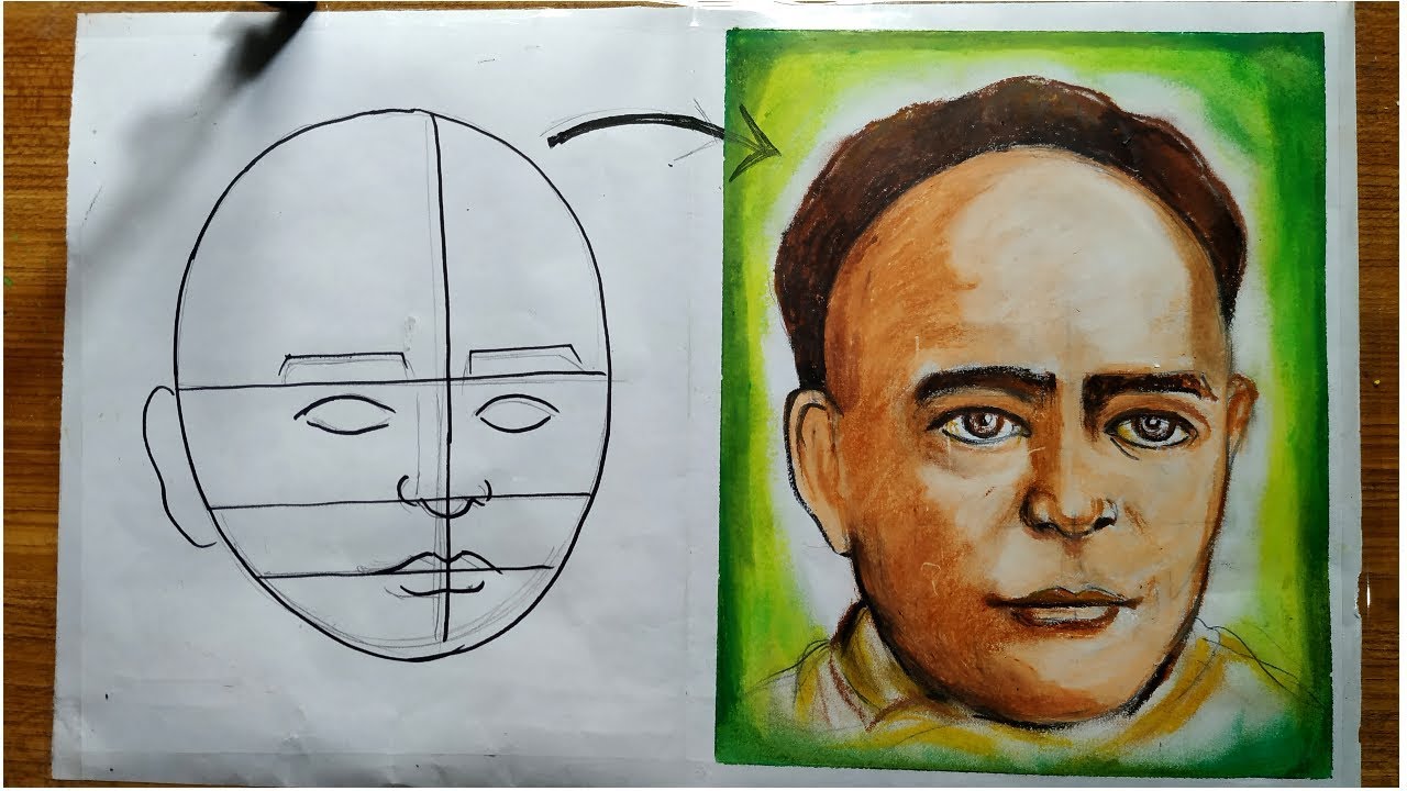vidyasagar drawing easily,ishwar chandra vidya sagar painting by pencil  sketch,face drawing,portrait - YouTube