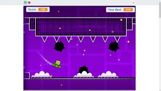 I played a bit of Clutterfunk(geometry dash) on scratch!