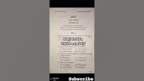 RAJENDRA UNIVERSITY ODISHA #+3 BOTANY PREVIOUS YEAR QUESTION PAPER #ARCHEGONIATE#pyq #2023#+3