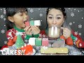 Mousse Cakes *Christmas Edition NEW Flavours Mukbang | N.E Let's Eat