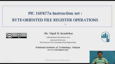 PIC 16F877a Micro-controller Byte Oriented Instructions