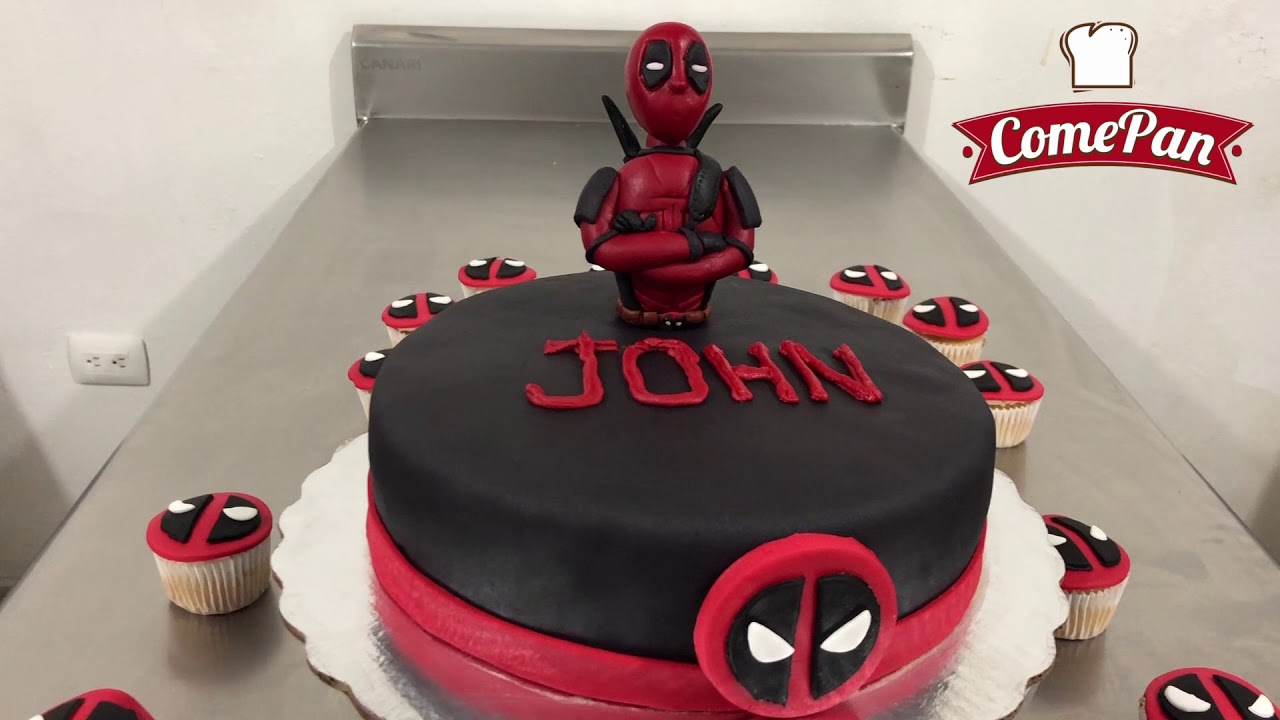 DeadPool - Pastel de fondant con figura de fondant - YouTube