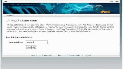 cPanel X3 MySQL Wizzard
