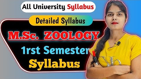 M.Sc. Zoology 1st Semester Syllabus || All Universities ||  M.Sc. Syllabus | Zoology Syllabus