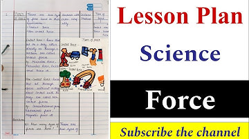 Lesson Plan Science | Topic : Force | B.Ed. B.El.Ed. | Lesson Plan Physical Science