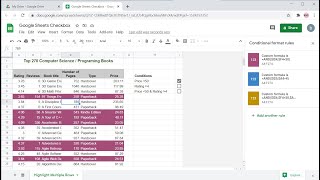 Highlight multiple rows of Google Sheets based on conditions attached to Google Sheets Checkbox