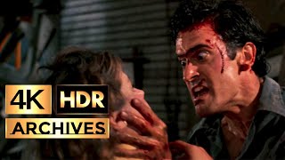 Evil Dead 2 [ 4K - HDR ] - Ash builds his Chainsaw and Boomstick 