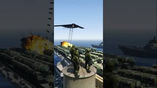 B-21 Bomber Drops Cluster Bombs On Navy Carrier Gta V