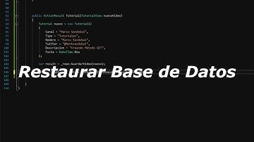 Restaurar Base de Datos con backup(Respaldo)