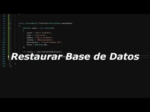 Restaurar Base de Datos con backup(Respaldo)