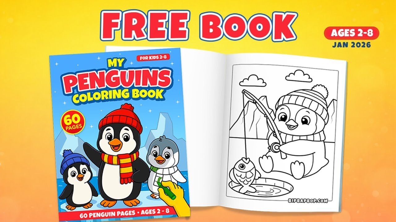 Free Penguin Coloring Book For Kids (Printable PDF) | Book of the Month