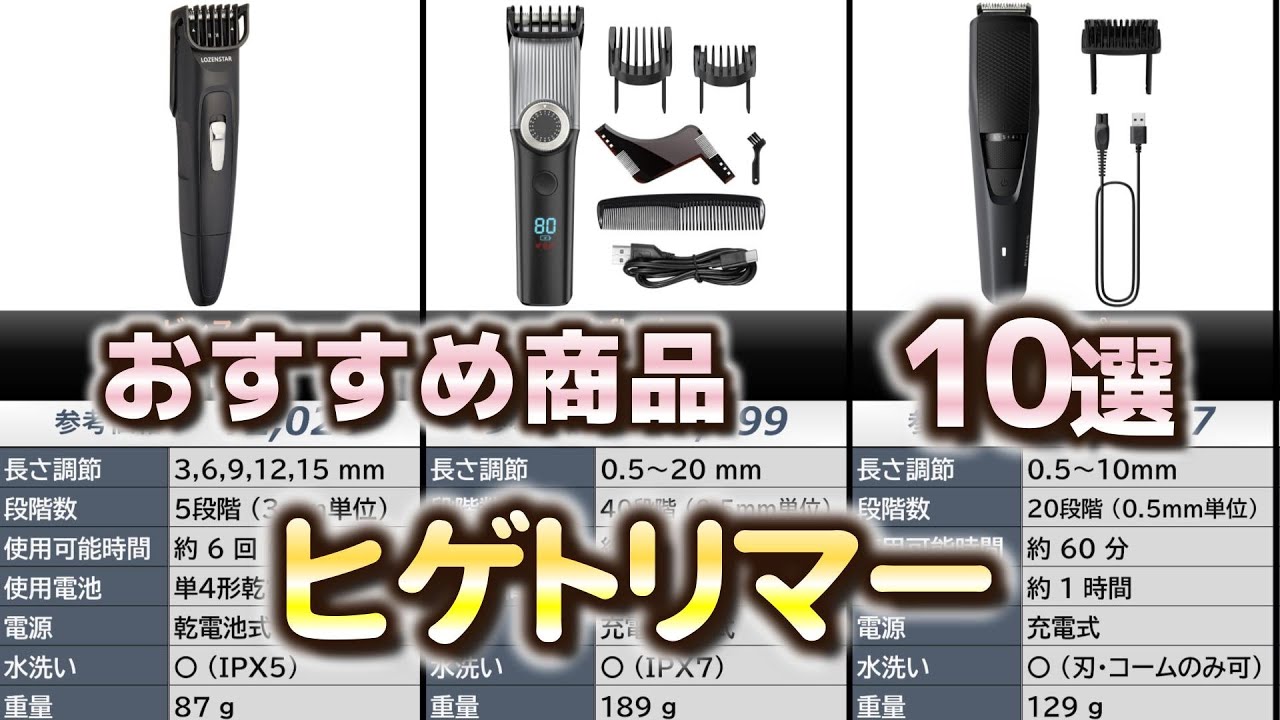 ヒゲトリマー おすすめ10選【2025年】 - YouTube
