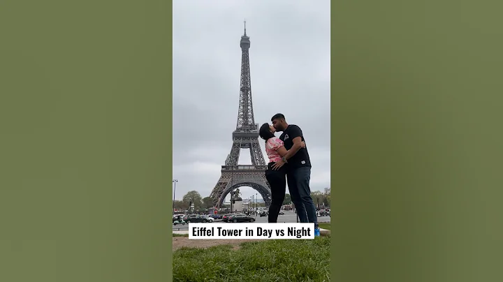 Eiffel Tower Day vs Night🥰😍🗼#france #eiffeltower #couple #desi #shortvideo #shorts #trending