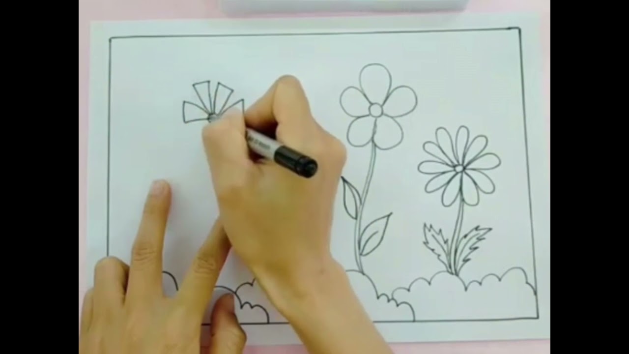 Đề tài: Vẽ vườn hoa mùa xuân – Lứa tuổi: 5-6 tuổi | Tổng quát những kiến thức nói về tranh de tai mua xuan đầy đủ nhất