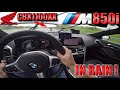 BMW M850i chasing HONDA CBR1100XX at over 250kmh/h (155MPH) in RAIN ! on German Autobahn ✔