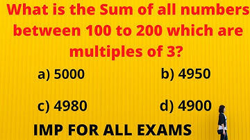 what is the sum of all natural numbers between 100 to 200 which are multiples of 3||#sum of numbers