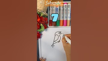 Draw a bird using the numbers 1 to 7#simplestrokes#shorts#diy  #draw#digitalpainting #simpledrawing