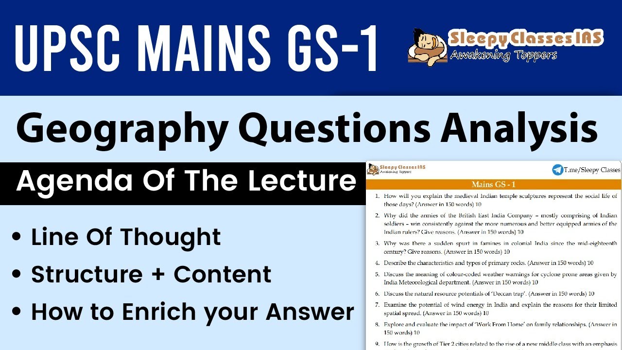 UPSC Mains GS 1 Geography Questions Analysis YouTube