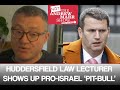 Huddersfield lecturer shows up proisrael pitbull
