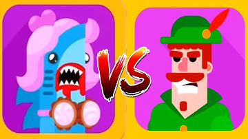 Bowmasters - Gameplay Walkthrough 24 Epic Wins - New Characters PRINCESS SHARK Vs ROBIN