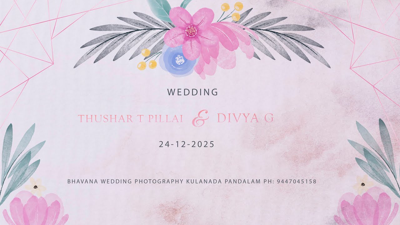 WEDDING LIVE THUSHAR T PILLAI + DIVYA G  |24-12-2025|
