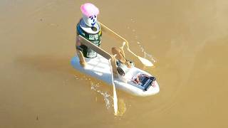 How To Make a Rowing Boat with Robot Driver _ DIY Popsicle Stick Boat