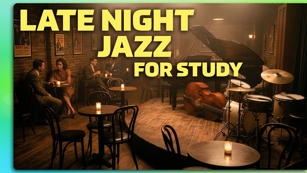Relaxing 1960s Late Night Jazz Music for Studying | Smoky Club Ambience & Chill Vibes (1 Hour)