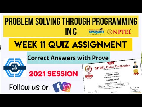 Problem Solving Through Programming In C | Week 11 Answers 2021 | NPTEL ||