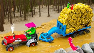 Diy tractor making mini Rescue Winch machine | rescue heavy tractor stuck in mud | @sunfarming7533