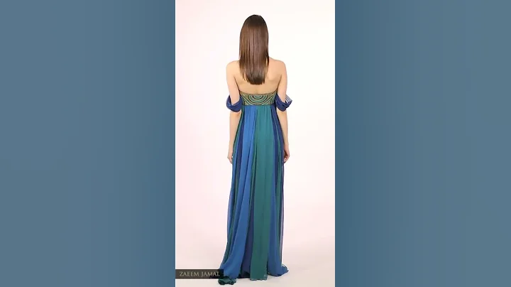 Zaeem Jamal Strapless Water Gown