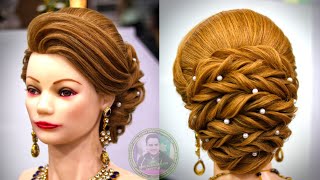 Reception bun hairstyle 2021/ Bridal hairstyle 2021/ wedding hairstyle for medium long hair