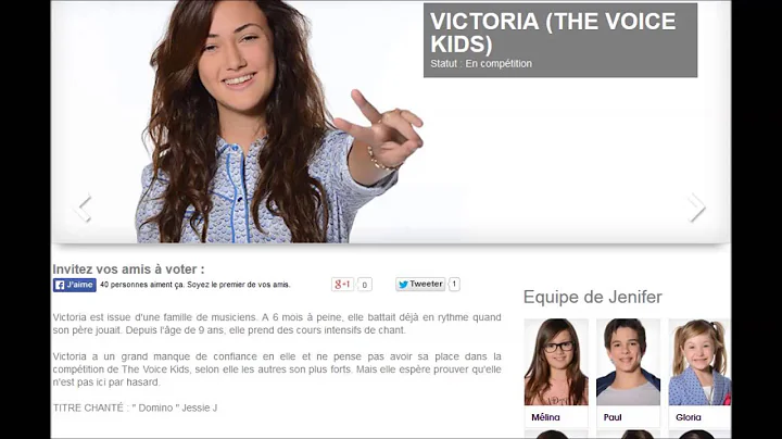 The Voice Kids - Victoria (Jenifer) - son profil