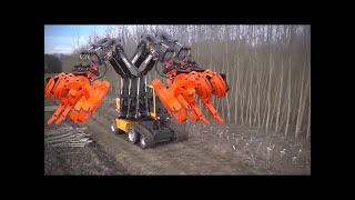 Dangerous Large Work Tractor Chainsaw Wood Machines, Fastest Extreme Technology Trees Cutting