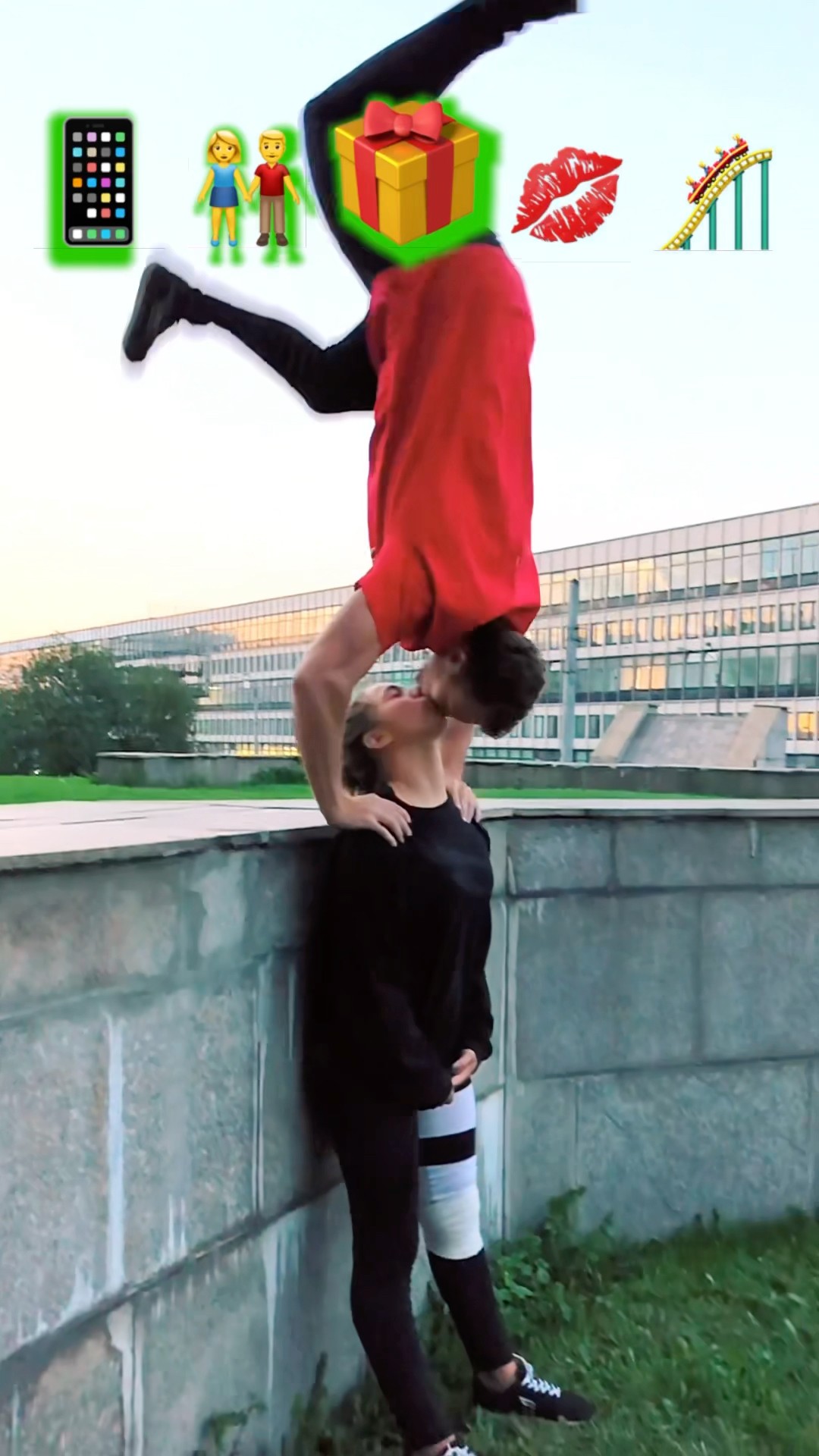 Stunts with Emojis pt.65??#kiryakolesnikov #prank #funny #comedy #stunt #parkour #flip
