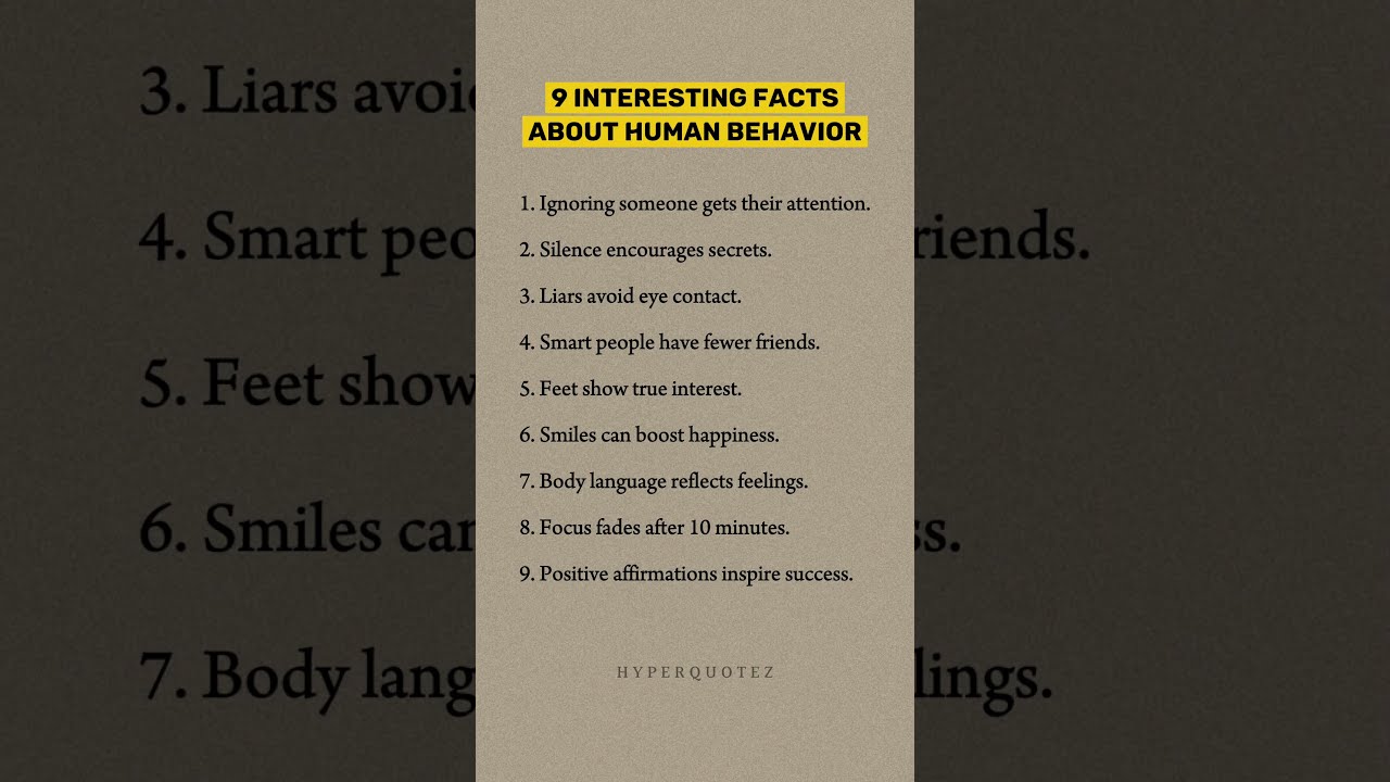 9 Interesting Facts About Human Behavior 
