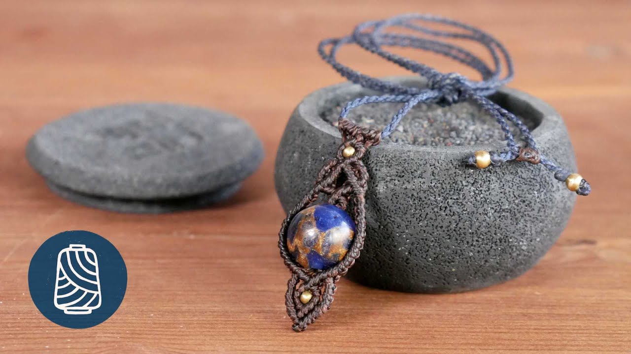 🔮 Makramee Kette mit Perle 🔮