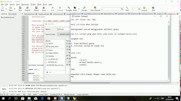 belajar pascal dengan geany, menampilkan hello word